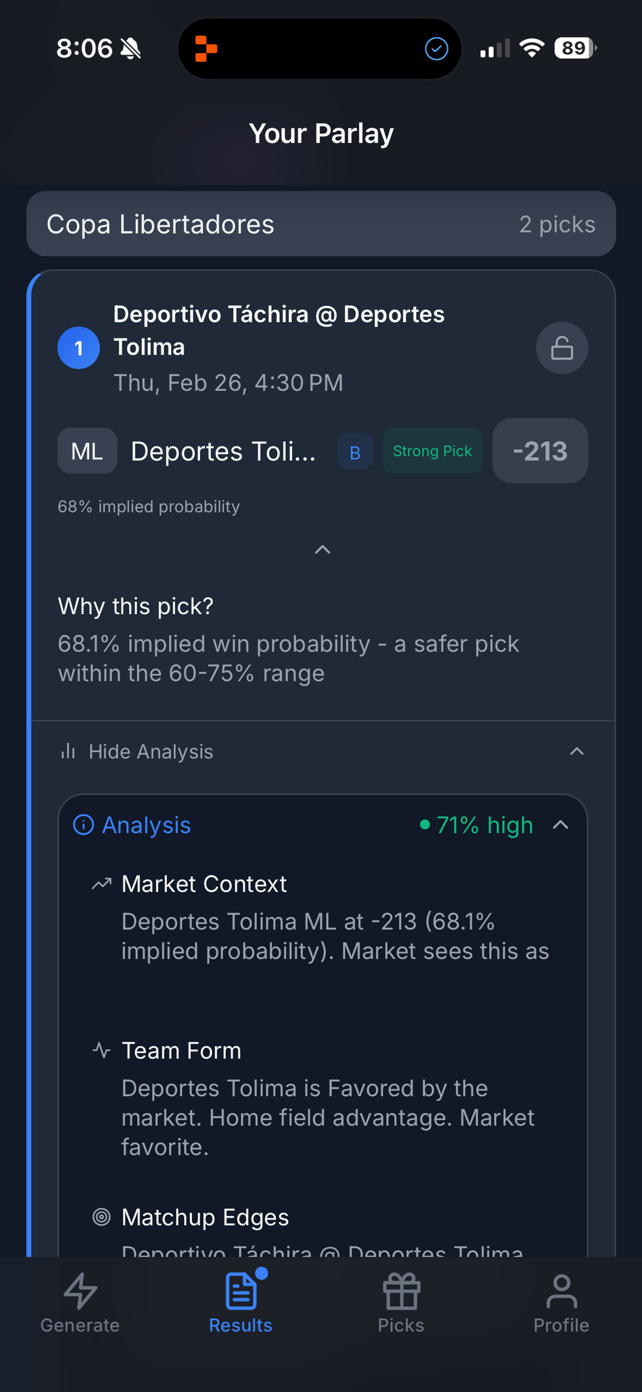 Deep pick analysis
